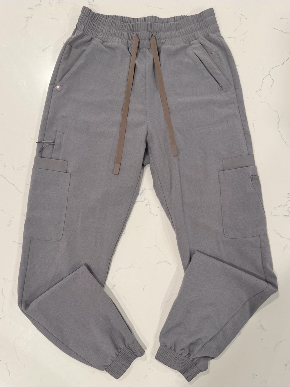 FIGS Technical Collection Scrub Jogger Pants Gray Multi Pocket Small